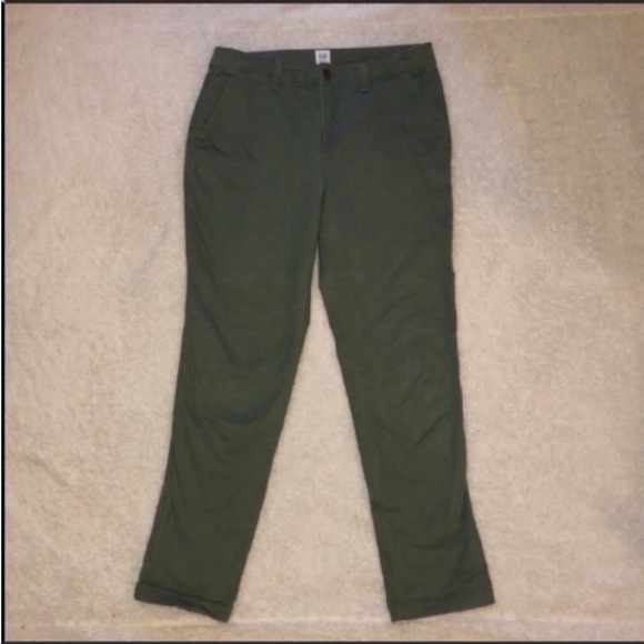 Gap Girl Friend Chino Green Pants Casual Career Work Size 4 - Picture 4 of 10